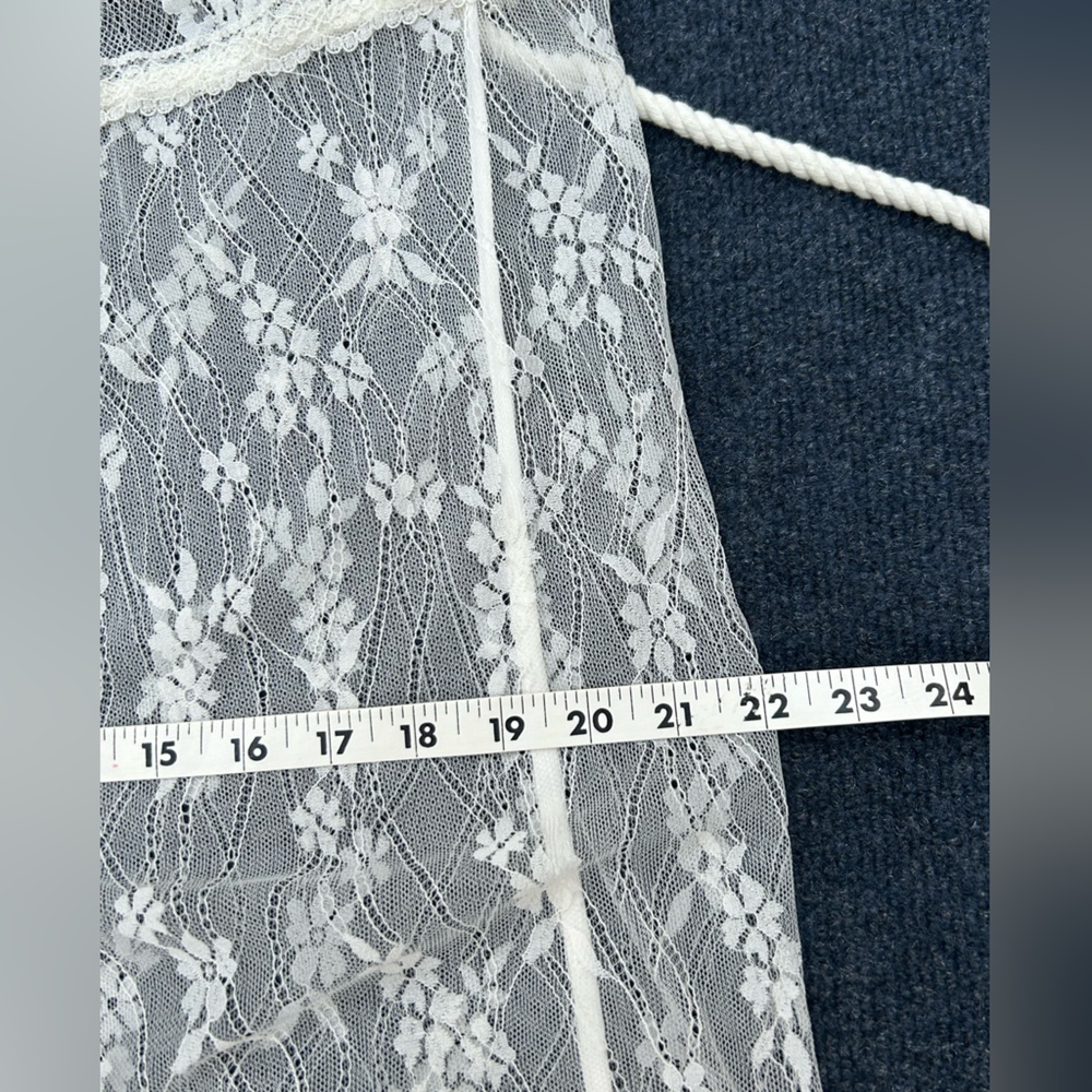 By Anthropologie White Lace Long Robe S/M - Picture 11 of 12